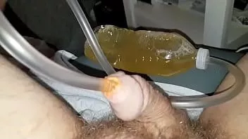 Oynat Turuncu köpük mühürlü hortum sidik deliğine enjekte şişe çiş sıkmak ayak kabarcıkları