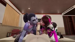 再生 オーバーウォッチ 3D アニメーション コンピレーション: D.VA とウィドウメイカーの大きなお尻とおっぱい