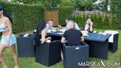 Play MARISKAX and Friends: Wild Foursome with Nelly Kent, Tanya Virago, and Sam Bourne - Hardcore Anal, Blowjob, and Deepthroat Action